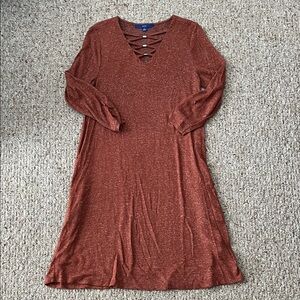 Apt. 9 Rust Long Sleeve Dress